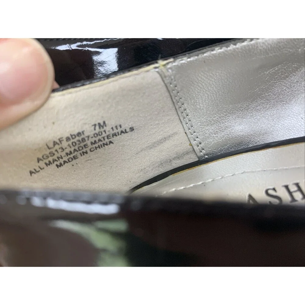 Laura Ashley Women’s Black Faux Patent Leather Heels‎ Pumps 7 M MF